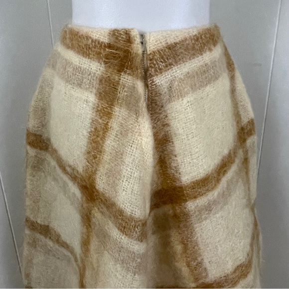 Vintage Donegal Design Irish Hand Woven Plaid Mohair Wool Full Midi Skirt - Picture 9 of 10